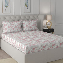 Florescence Briar Red Bed Sheet With 2 Pillow Covers