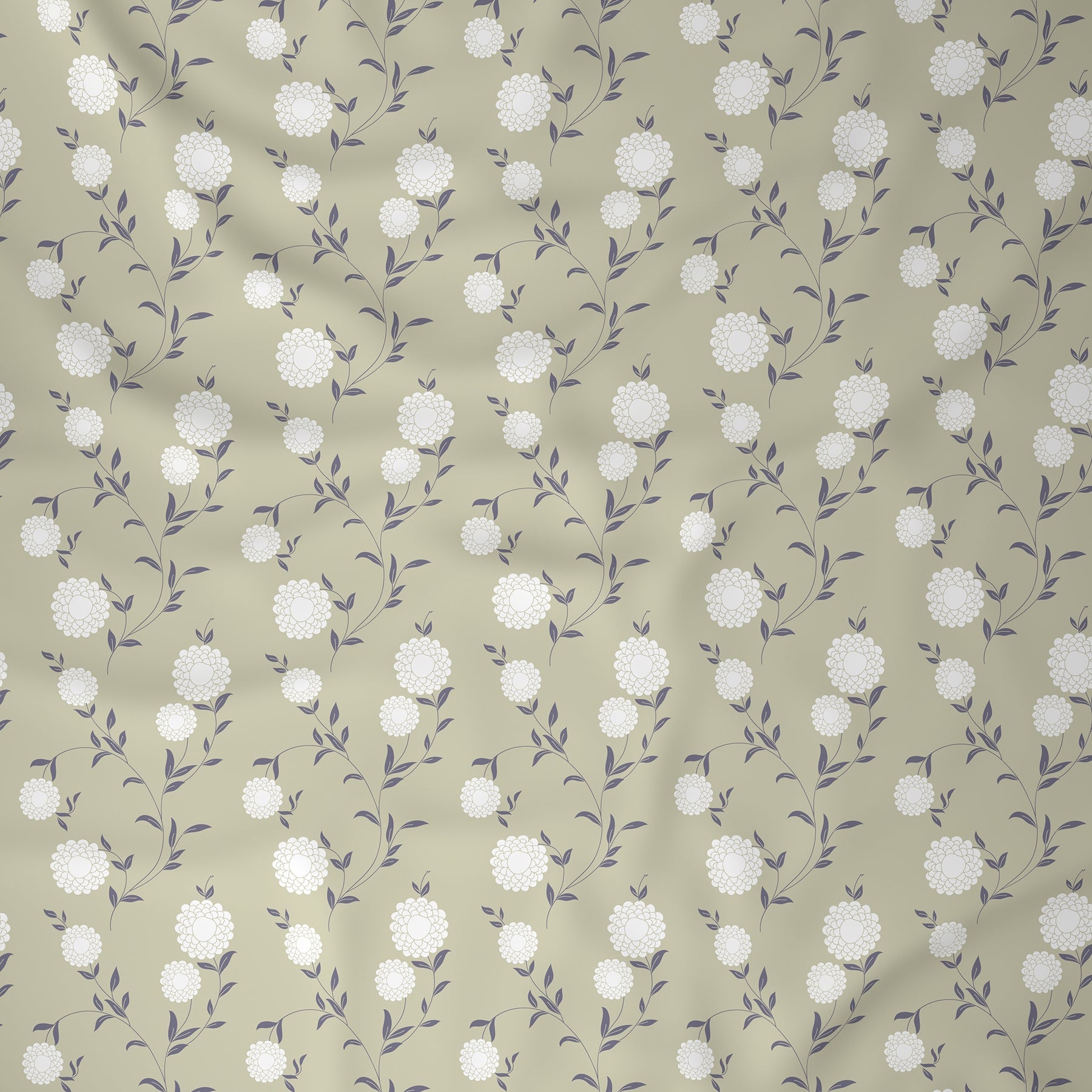 Florescence Chloe Printed 100% Cotton Beige Bed Sheet