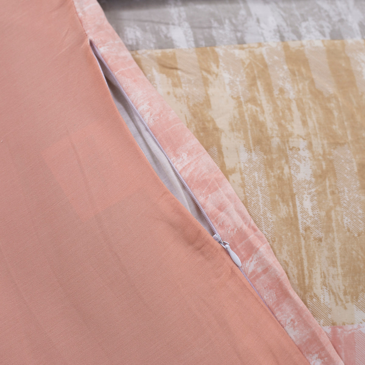 8PC Duvet Cover Set Global Atelier Streak Tint 100% Cotton Soft Peach
