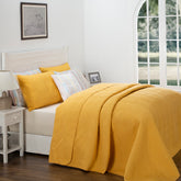 Eliott Mustard 8PC Quilt/Quilted Bed Cover Set