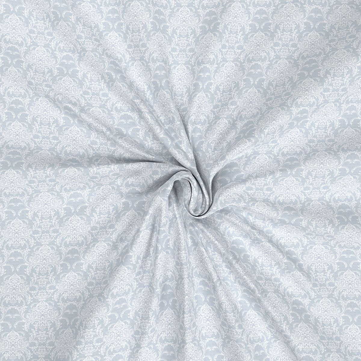 Hermosa Exotic Bouquet Damask Floral Grey Bed Sheet with Pillow Case