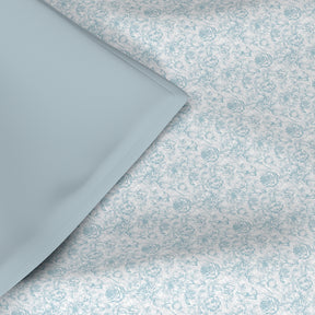 Hermosa Exotic Bouquet Wonderland Blue 4 Pc Quilt/Quilted Bed Cover Set