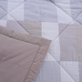 9PC Quilt/Quilted Bed Cover Set Rurban Grandoise Triple Color Neutral