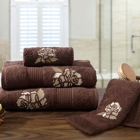 Florent Ultra-Soft And Highly Absorbant Cocoa Brown 5Pc Bath Set