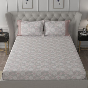 Backyard Patio Albrecht Print Red Bed Sheet with Pillow Case
