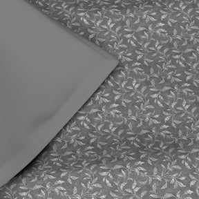 Backyard Patio Rustic Leaf Summer AC Quilt/Quilted Bed Cover/Comforter Grey