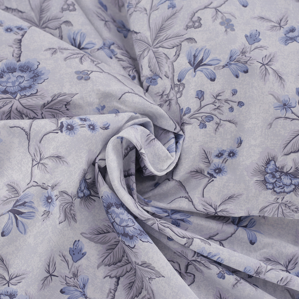 Florescence Juniper Print Blue Fitted Sheet With Pillow Covers
