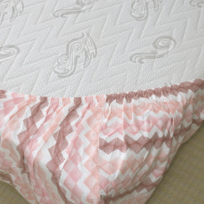 Florescence Livia Print Pink Fitted Sheet With Pillow Covers