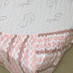 Florescence Livia Print Pink Fitted Sheet With Pillow Covers