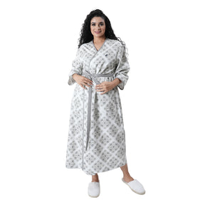 Luxe Boutique Finest Retro Printed 1Pc Ankle Length Robe/ Gown / Bath Robe In Box Packaing