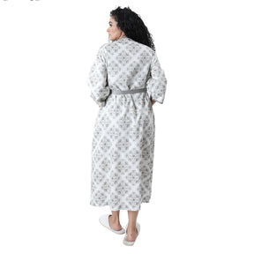 Luxe Boutique Finest Retro Printed Neutral 1Pc Ankle Length Robe/Gown/Bath Robe In Box Packaging