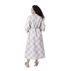 Luxe Boutique Finest Retro Printed 1Pc Ankle Length Robe/ Gown / Bath Robe In Box Packaing