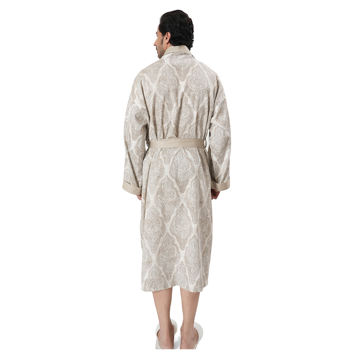 Luxe Boutique Lindsey Printed Grey 1Pc Ankle Length Robe/Gown/Bath Robe In Box Packaging