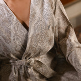 Luxe Boutique Lindsey Printed Grey 1Pc Calf Length Robe/Gown/Bath Robe In Box Packaging