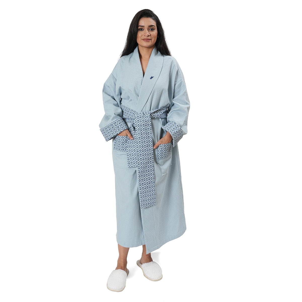 Luxe Boutique Savour Printed 1Pc Calf Length Robe/ Gown/ Bath Robe In Box Packaging