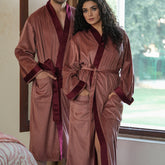 Luxe Boutique Luxify Velvet Sateen 1Pc Calf Length Robe/ Gown / Bath Robe In Box Packaging