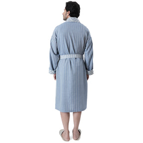 Luxe Boutique Adore stripe Cashmere Soft 1Pc Calf Length Robe/ Gown / Bath Robe In Box Packaging