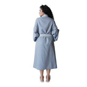 Luxe Boutique Adore stripe Cashmere Soft 1Pc Calf Length Robe/ Gown / Bath Robe In Box Packaging