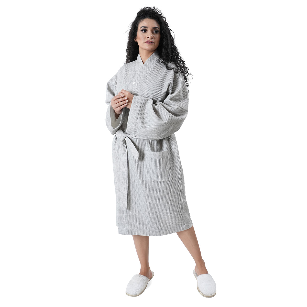 Luxe Boutique Eileen Milange 1Pc Knee Length Robe/ Gown / Bath Robe In Box Packaging