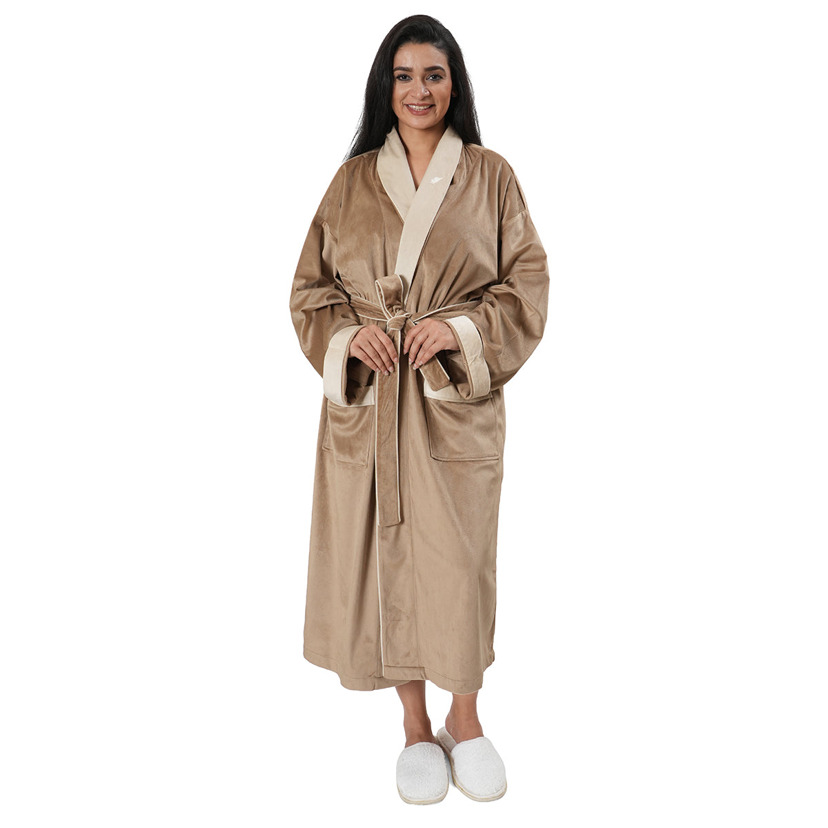 Luxe Boutique Imperial Velvet Sateen 1Pc Calf Length Robe/Gown/Bath Robe In Box Packaging