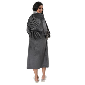 Luxe Boutique Imperial Velvet Sateen 1Pc Calf Length Robe/Gown/Bath Robe In Box Packaging