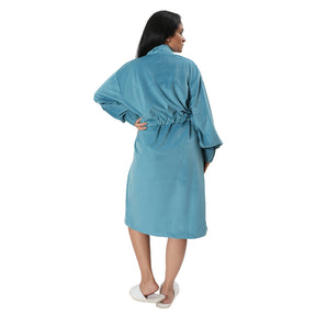 Luxe Boutique Madeline Velvet Sateen 1Pc Knee Length Robe/ Gown / Bath Robe In Box Packaging