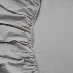 Eden Crisp & Light Weight 100% Cotton Solid Grey Fitted Sheet