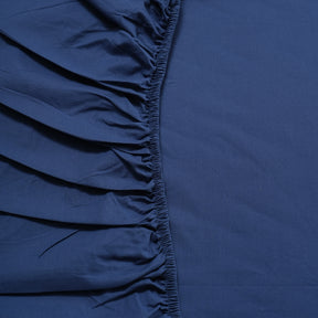 Eden Crisp & Light Weight 100% Cotton Solid Blue Fitted Sheet