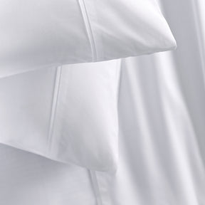 Eden Crisp & Light Weight 100% Cotton Solid White Bed Sheet with Pillow Case