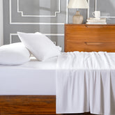 Eden Crisp & Light Weight 100% Cotton Solid White Bed Sheet with Pillow Case