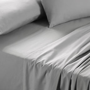 Eden Crisp & Light Weight 100% Cotton Solid Grey Bed Sheet with Pillow Case