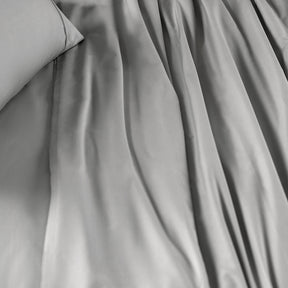 Eden Crisp & Light Weight 100% Cotton Solid Grey Bed Sheet with Pillow Case