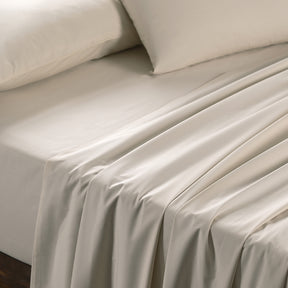 Eden Crisp & Light Weight 100% Cotton Solid Beige Bed Sheet with Pillow Case