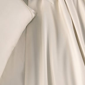 Eden Crisp & Light Weight 100% Cotton Solid Beige Bed Sheet with Pillow Case