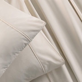 Eden Crisp & Light Weight 100% Cotton Solid Beige Bed Sheet with Pillow Case