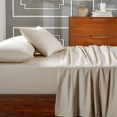 Eden Crisp & Light Weight 100% Cotton Solid Beige Bed Sheet with Pillow Case