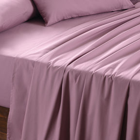 Eden Crisp & Light Weight 100% Cotton Solid Purple Bed Sheet with Pillow Case