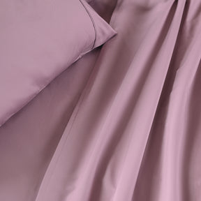 Eden Crisp & Light Weight 100% Cotton Solid Purple Bed Sheet with Pillow Case
