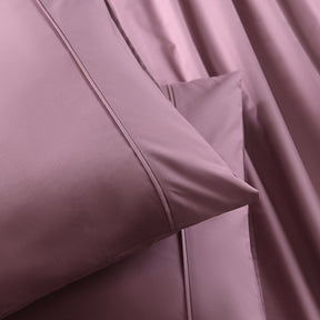 Eden Crisp & Light Weight 100% Cotton Solid Purple Bed Sheet with Pillow Case