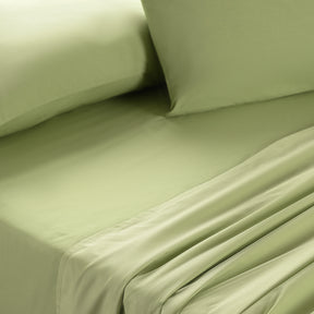Eden Crisp & Light Weight 100% Cotton Solid Green Bed Sheet with Pillow Case