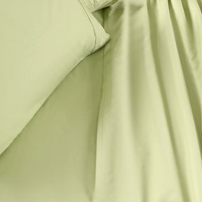 Eden Crisp & Light Weight 100% Cotton Solid Green Bed Sheet with Pillow Case