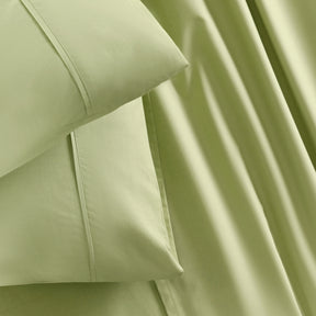 Eden Crisp & Light Weight 100% Cotton Solid Green Bed Sheet with Pillow Case