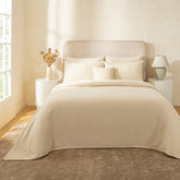 Blaize 100% Cotton Solid Weave Beige Bed Cover