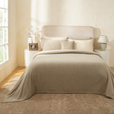 Blaize 100% Cotton Solid Weave Grey  Bed Cover