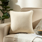 Blaize 100% Cotton Solid Weave Beige Cushion Cover