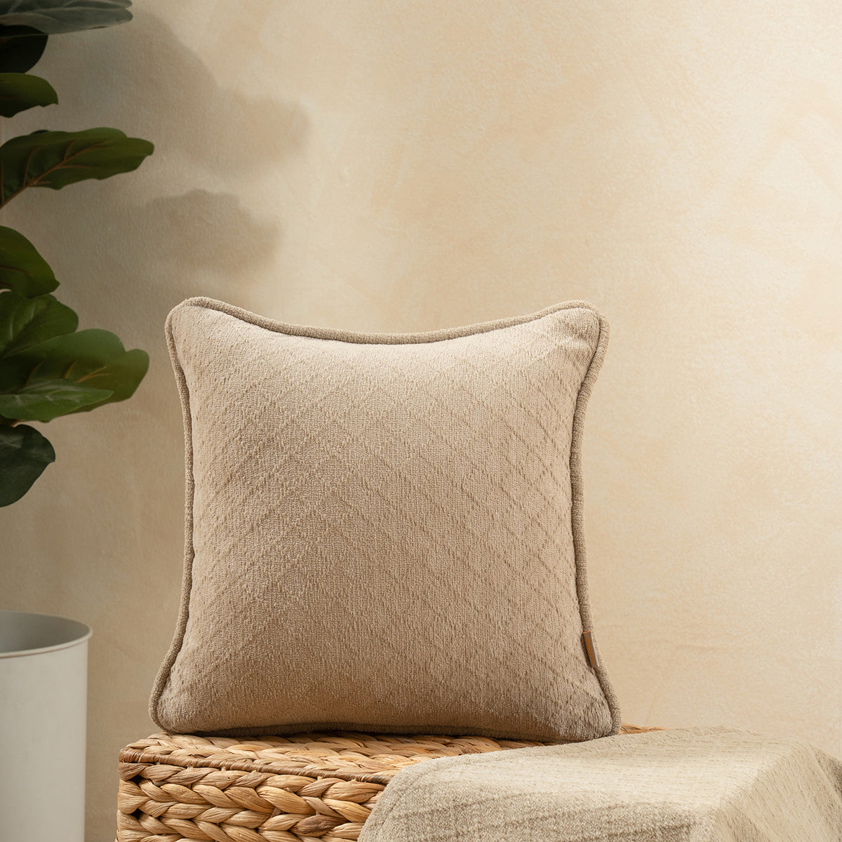 Blaize 100% Cotton Solid Weave Grey Cushion Cover