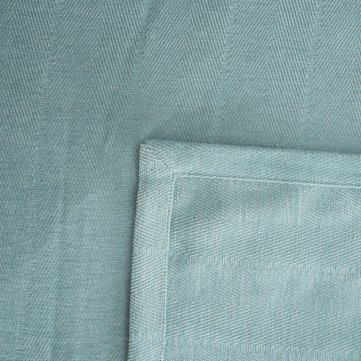 Caroline Woven Herringbone Pattern with Soft Drape Style Aqua Bed Cover/Blanket