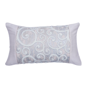 Tranquil Essence Folio Fiction Embroidered Viscose Blend Peach Cushion Cover