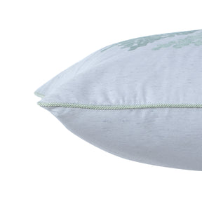 Tranquil Essence Scrollable Tatting Embroidered Viscose Blend Green Cushion Cover