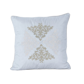 Tranquil Essence Scrollable Tatting Embroidered Viscose Blend Beige Cushion Cover